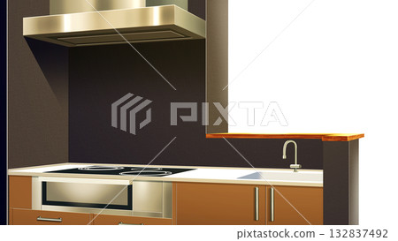 A contemporary kitchen with transparent walls A contemporary kitchen with transparent walls 132837492
