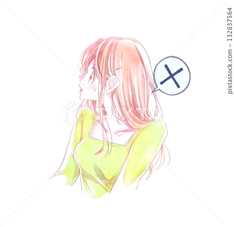 女人驚訝、懷疑、流汗、交叉 女人驚訝、懷疑、流汗、交叉 132837564