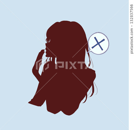 Woman cross silhouette Woman cross silhouette 132837566
