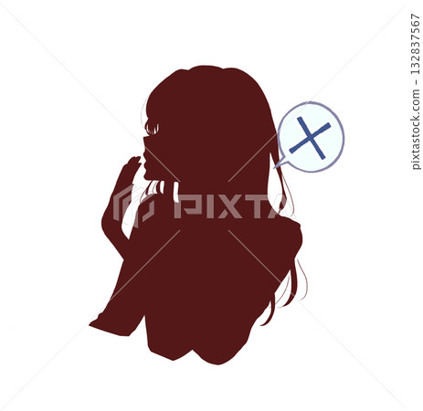 Woman cross silhouette Woman cross silhouette 132837567