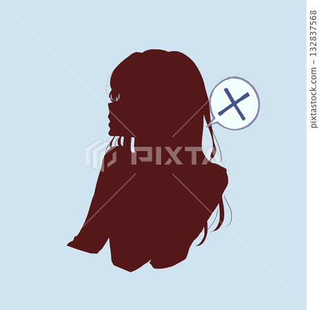 Woman cross silhouette Woman cross silhouette 132837568