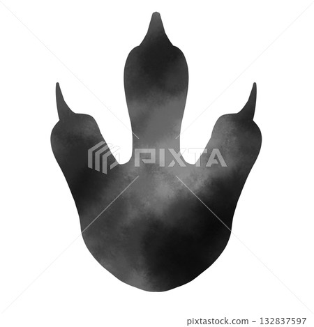 霸王龍水彩腳印輪廓 132837597