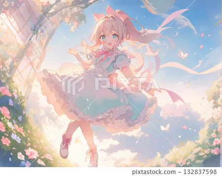 可愛的女孩插圖 可愛的女孩插圖 132837598