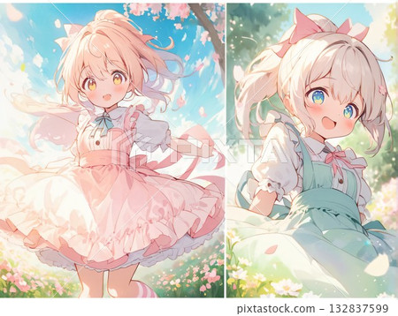 Cute girl illustration 132837599