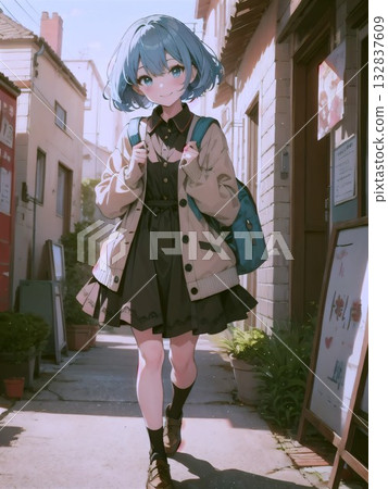 Cute girl illustration 132837609