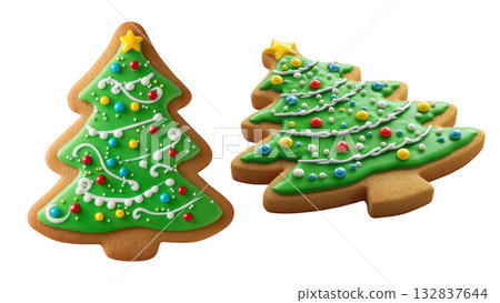 Christmas tree cookies ready for enjoyment! 132837644