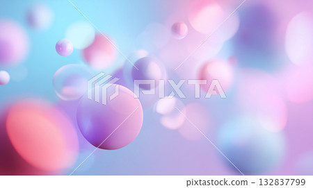 Fantastic pastel background: floating soap bubbles and colorful gradients 132837799