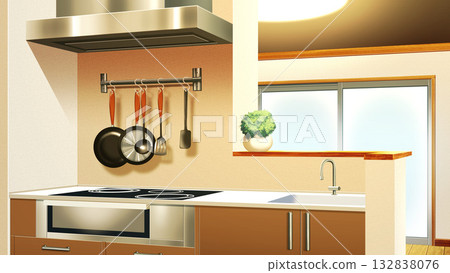 現代廚房檯面 132838076
