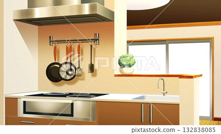 現代廚房檯面 132838085