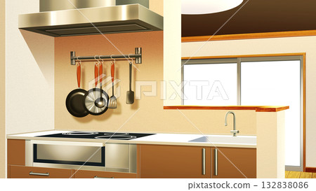 Modern kitchen counter 132838086