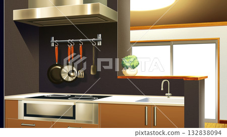 現代廚房檯面 132838094