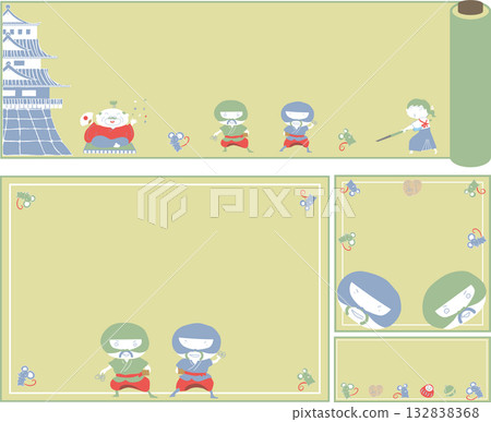 老鼠小三畫框/捲軸，簡單 132838368