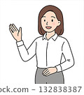 A young businesswoman speaking and asking questions (flat design, transparent background) 132838387