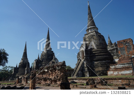 Wat Phra Si Sanphet pagoda in Ayutthaya Historical Park, Ayutthaya, Thailand 132838821