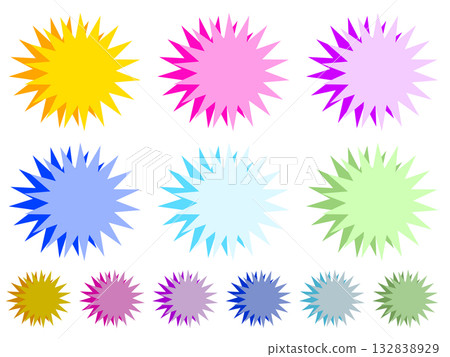 Colorful jagged speech bubble frame set 4 Colorful jagged speech bubble frame set 4 132838929