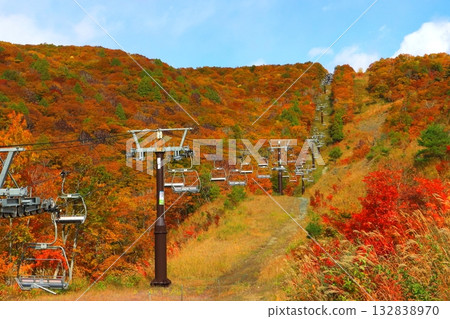 秋季5號線南纜車(岩公纜車,白馬村,長野縣) 秋季5號線南纜車(岩公纜車,白馬村,長野縣) 132838970