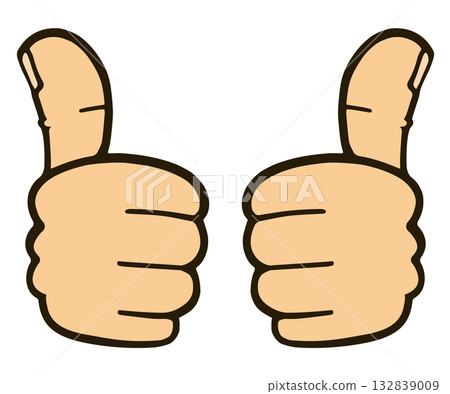 一隻手豎起大拇指的插圖。 一隻手豎起大拇指的插圖。 132839009