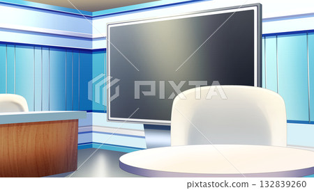 News program studio 132839260