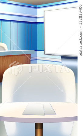 News program studio 132839406