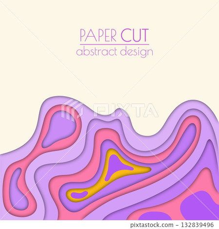 3d layout of the cover, banner, leaflet in the style of cut paper. Abstract smooth shapes create the effect of depth and space. Abstract background for creative design and creative idea 3d layout of the cover, banner, leaflet in the style of cut paper. Abstract smooth shapes create the effect of depth and space. Abstract background for creative design and creative idea 132839496