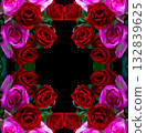 pink and red rose floral pattern material 132839625