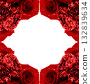Two types of red floral pattern image material 132839634