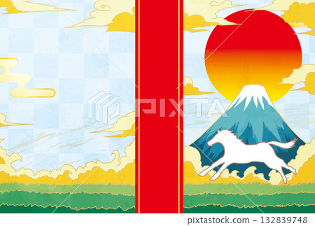日本紙 日本圖案 新年賀卡材料插圖 日本紙 日本圖案 新年賀卡材料插圖 132839748