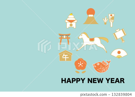 Japanese paper Japanese pattern New Year's card material illustration Japanese paper Japanese pattern New Year's card material illustration 132839804
