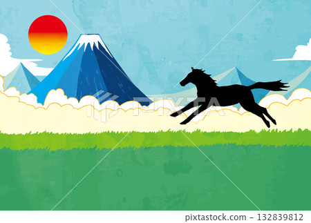日本紙 日本圖案 新年賀卡材料插圖 132839812