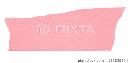 pink crumpled torn tape isolated on transparent background. 132839824