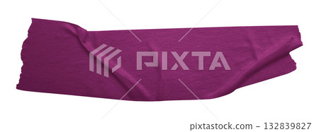 purple crumpled torn tape isolated on transparent background. 132839827