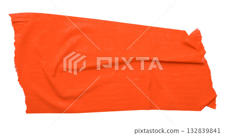 red crumpled torn tape isolated on transparent background. 132839841