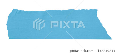 light blue crumpled torn tape isolated on transparent background. light blue crumpled torn tape isolated on transparent background. 132839844