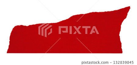 red crumpled torn tape isolated on transparent background. red crumpled torn tape isolated on transparent background. 132839845