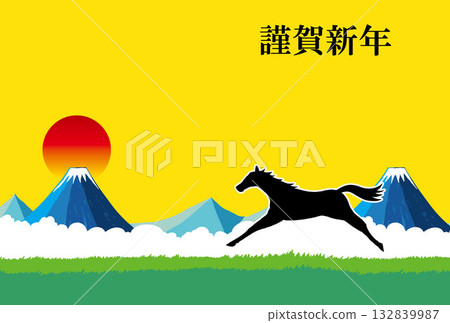 Japanese style New Year's card material 132839987