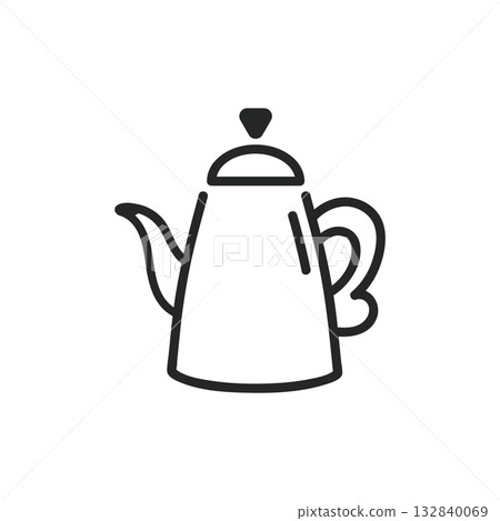 簡單的細長鍋圖標 簡單的細長鍋圖標 132840069