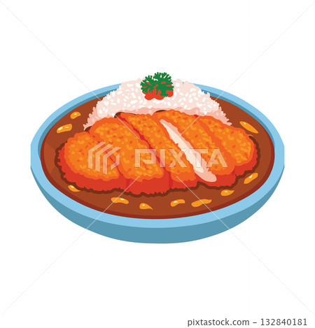 Katsu Curry with White Rice Katsu Curry with White Rice 132840181