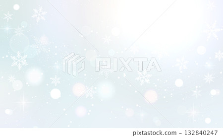 柔和的銀色雪景背景（優雅的冬季畫面） 132840247