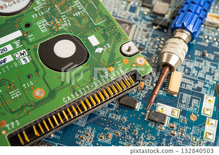 Repairing and upgrade mobile phone, electronic, computer hardware and technology concept. Repairing and upgrade mobile phone, electronic, computer hardware and technology concept. 132840503