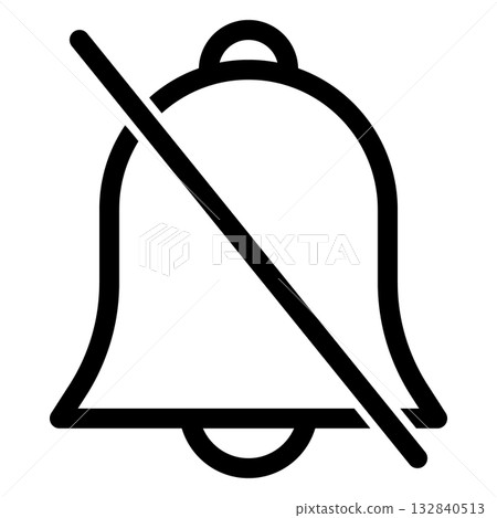 Bell notification off line icon Bell notification off line icon 132840513
