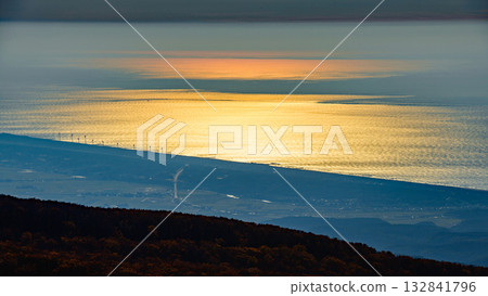 Spectacular views of the Sea of Japan from the Chokai Blue Line, Akita Prefecture Spectacular views of the Sea of Japan from the Chokai Blue Line, Akita Prefecture 132841796
