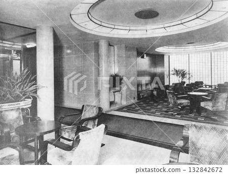 Prewar and wartime architecture, modern architecture, smoking rooms Prewar and wartime architecture, modern architecture, smoking rooms 132842672