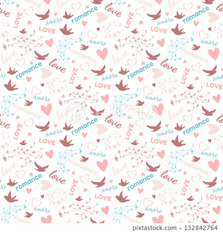romantic seamless pattern 132842764