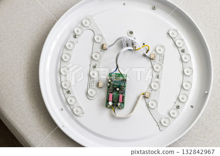 Image shows an electronic circuit board, specifically a constant current LED driver board. 132842967