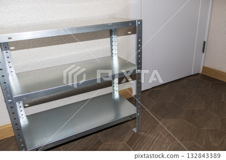 Assembled galvanized steel shelving unit Assembled galvanized steel shelving unit 132843389
