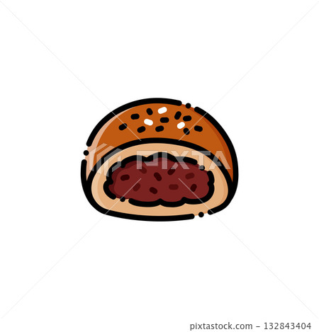 Exhibition of one piece of red bean noodle wrapper, outer layer of red bean paste, inner bean paste full of red bean paste, super attractive! Applicable breakfast, afternoon tea or gourmet design 132843404