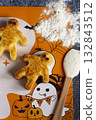 Skeleton shaped home-baked cookies for Halloween 132843512