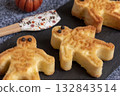 Skeleton shaped home-baked cookies for Halloween 132843514