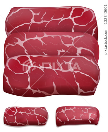 slice raw piece of meat cut into steaks cartoon stock vector illustration slice raw piece of meat cut into steaks cartoon stock vector illustration 132843601