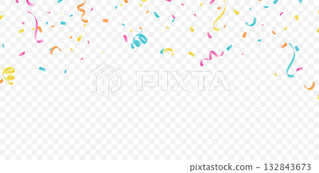 confetti background Stunning colors that zigzag down for the celebration. Festive decoration vector illustration 132843673